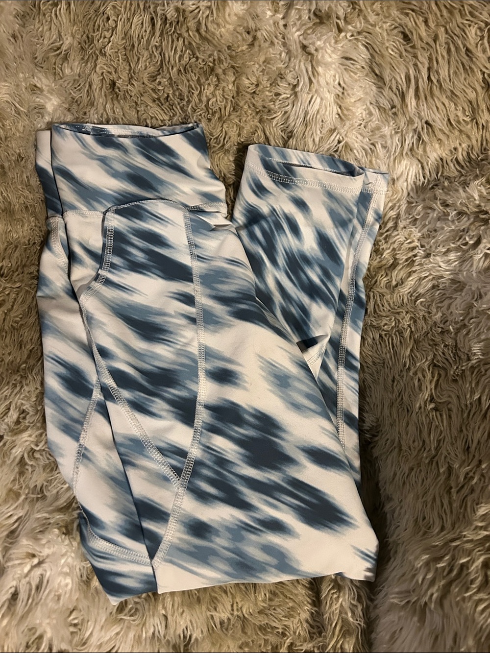 Old Navy Blue and White Patterned Kids Leggings 10-12